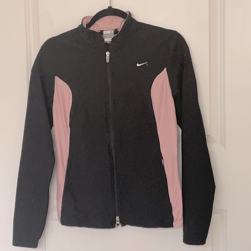 Nike Fit Dry Pink Black Full Zip Jacket Medium Activewear